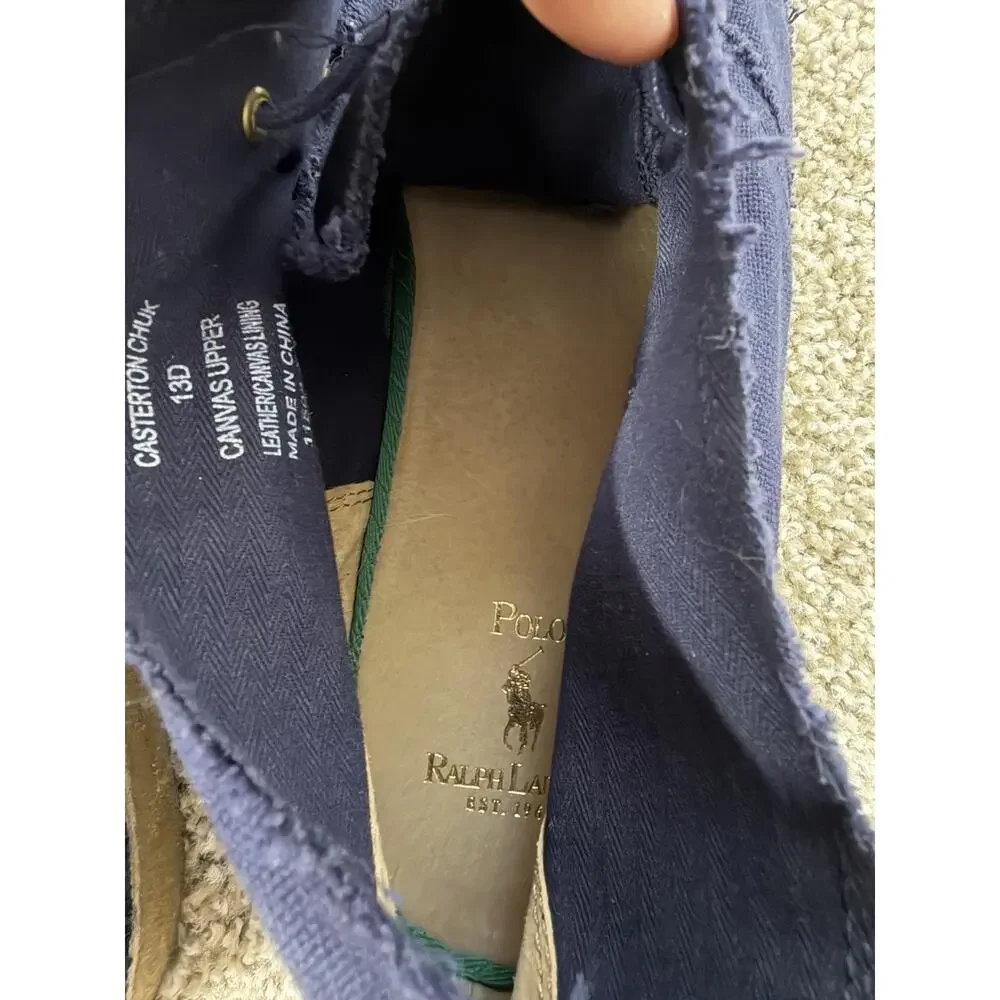 Polo Ralph Lauren Casterton Chukka Boots Mens 13D Blue Canvas Casual Ankle